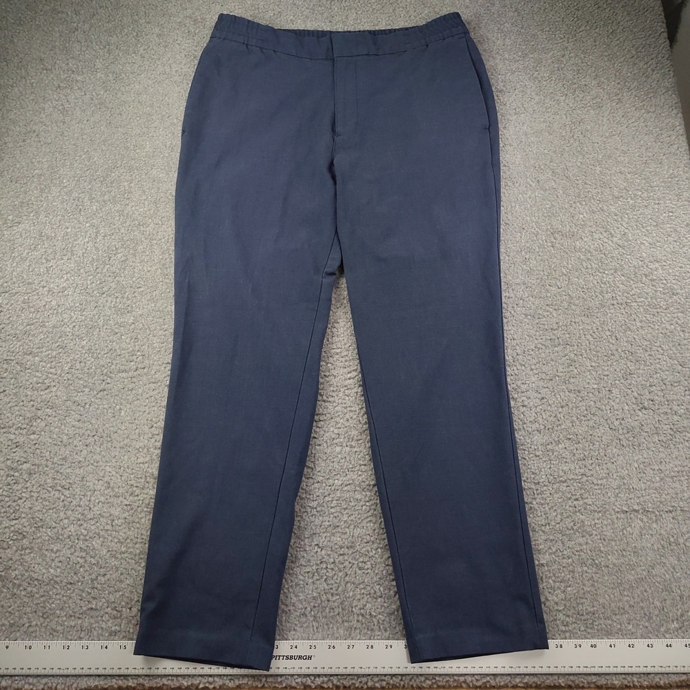 Banana Republic Tapered Pant Mens 36x30 Mason Athletic Navy Plaid EUC
